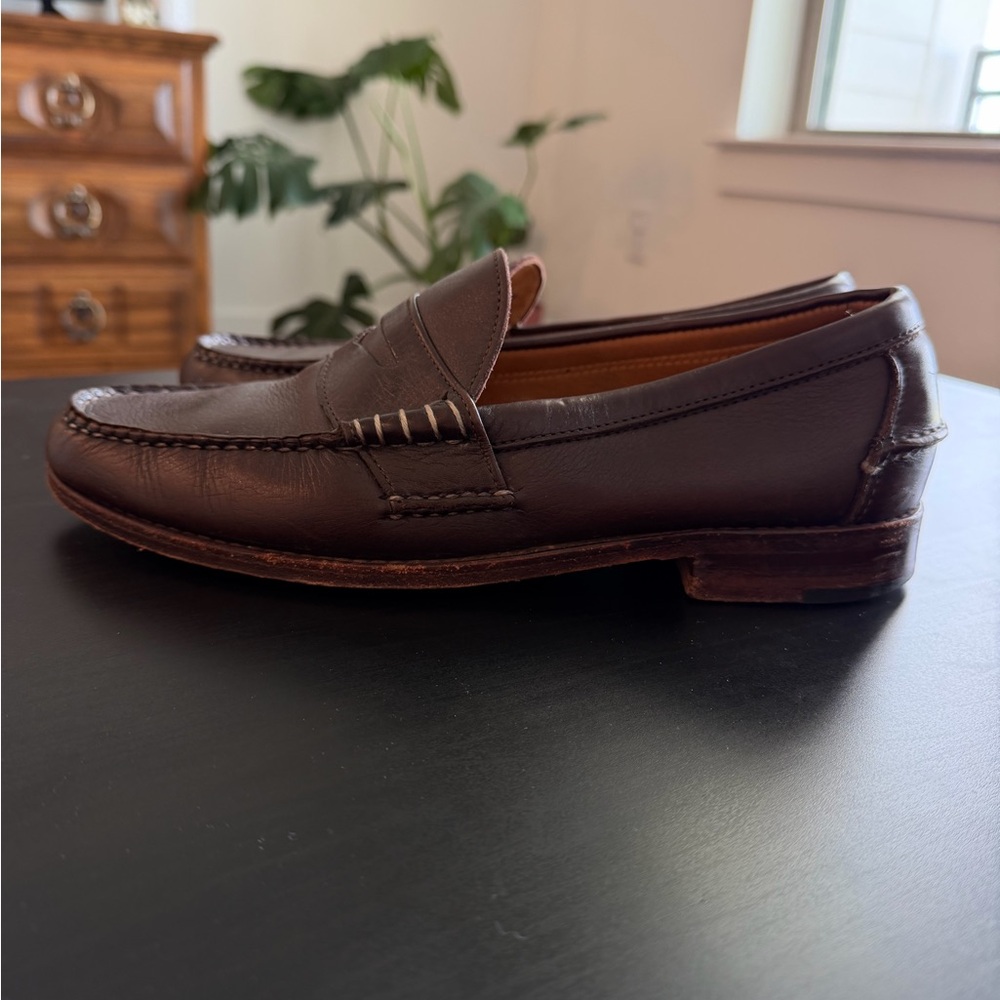 Ralph Lauren Made in USA Brown Calfskin Penny Loafers - Picture 2 of 8